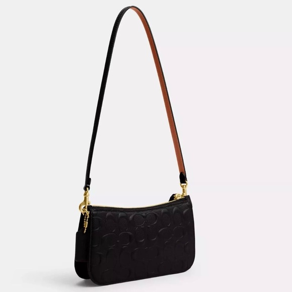 Coach Penn B4/ Black Shoulder Bag Signature Patent Leather CM552 - Picture 2 of 14